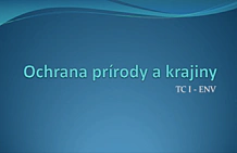 Ochrana prírody a krajiny