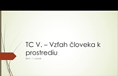Vzťah človeka k prostrediu